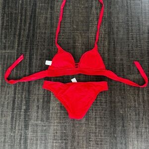 Kona Sol Red Bikini Two-Piece Set Top D/DD Bottom L